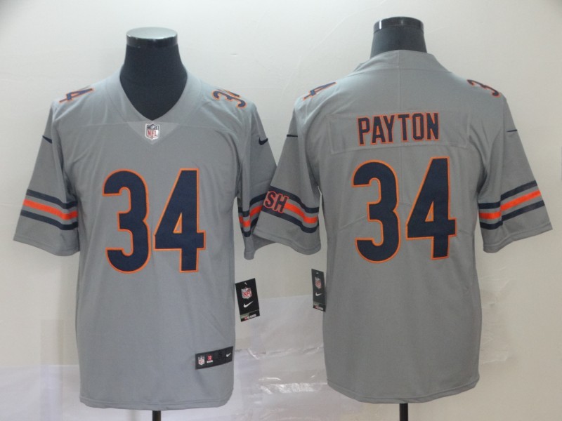 Men Chicago Bears 34 Payton Grey Nike Limited NFL Jerseys
